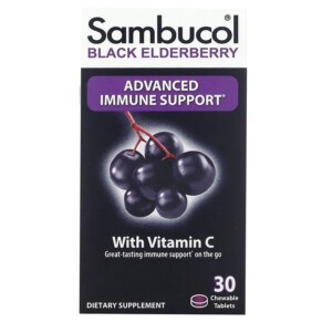 Thực phẩm chức năng Sambucol Black Elderberry 30 Chewable Tablets 896116001129