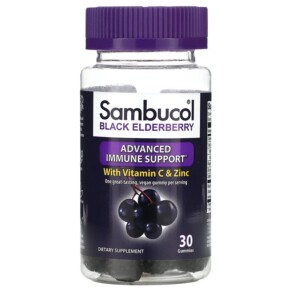 Thực phẩm chức năng Sambucol Black Elderberry Advanced Immune Support with Vitamin C & Zinc 30 Gummies 896116001228