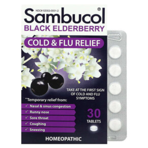 Thực phẩm chức năng Sambucol Black Elderberry Cold & Flu Relief 30 Quick Dissolve Tablets 896116001501