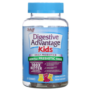 Thực phẩm chức năng Schiff Digestive Advantage Kids Daily Probiotic + Gentle Prebiotic Fiber Natural Fruit 65 Gummies 020525991300