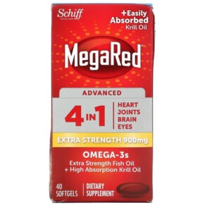 Thực phẩm chức năng Schiff MegaRed Advanced 4 In 1 Omega-3s Extra Strength 900 mg 40 Softgels 020525963994