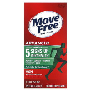 Thực phẩm chức năng Schiff Move Free Joint Health Advanced Plus MSM with Glucosamine 120 Coated Tablets 020525118684
