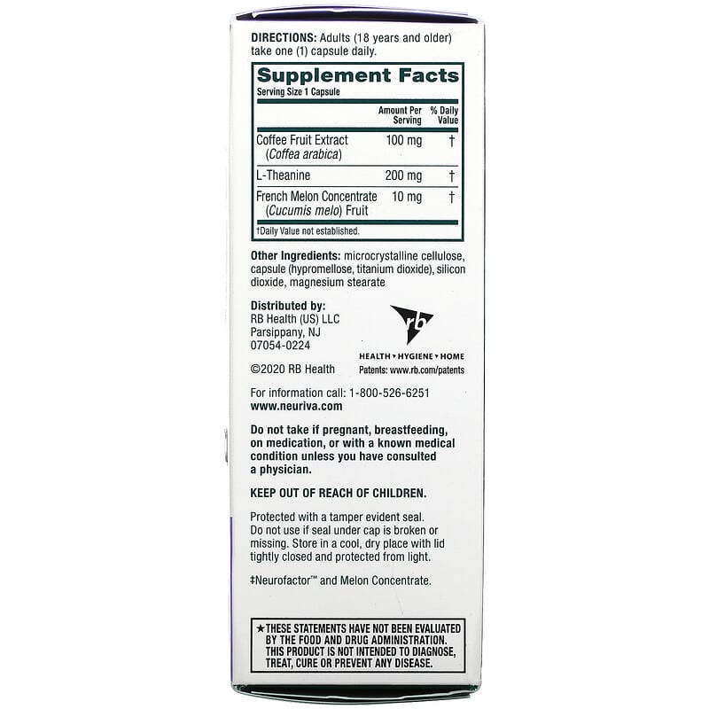 Schiff Neuriva Brain Performance De-Stress 30 Vegetarian Capsules 2 Thành phần vi chất của Schiff Neuriva Brain Performance De-Stress 30 Vegetarian Capsules 647865195047