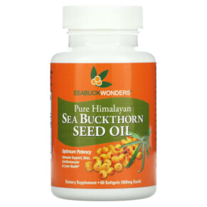 Thực phẩm chức năng SeaBuckWonders Sea Buckthorn Seed Oil 500 mg 60 Softgels 674756780020