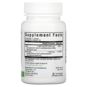 Thành phần vi chất của Seeking Health Active B12 With L-5-MTHF 60 Lozenges 810007520063