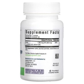 Thành phần vi chất của Seeking Health Folinic Acid Lozenge 1.360 mcg DFE 60 Lozenges 810007520360