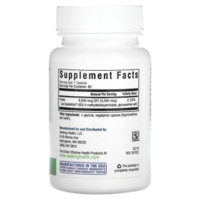 Thành phần vi chất của Seeking Health L-5-MTHF L-Methylfolate 8.500 mcg DFE 60 Vegetarian Capsules 810007521794
