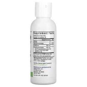 Thành phần vi chất của Seeking Health Optimal Liposomal Glutathione Original Mint 500 mg 4 fl oz (120 ml) 810007520407