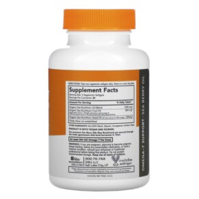 Thành phần vi chất của Sibu Beauty Sea Berry Therapy Omega-7 Support Sea Buckthorn Oil 60 Softgels 858180002037