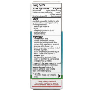 Thành phần vi chất của Similasan Complete Eye Relief Sterile Eye Drops 0.33 fl oz (10 ml) 094841300603