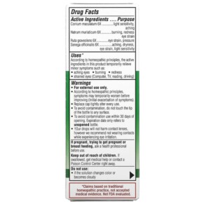 Thành phần vi chất của Similasan Computer Eye Relief Sterile Eye Drops 0.33 fl oz (10 ml) 094841300474