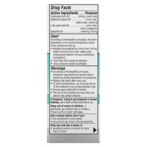 Thành phần vi chất của Similasan Nasal Allergy Relief 0.68 fl oz (20 ml) 094841254173