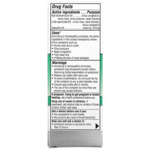 Thành phần vi chất của Similasan Sinus Relief Nasal Mist 0.68 fl oz (20 ml) 094841254166