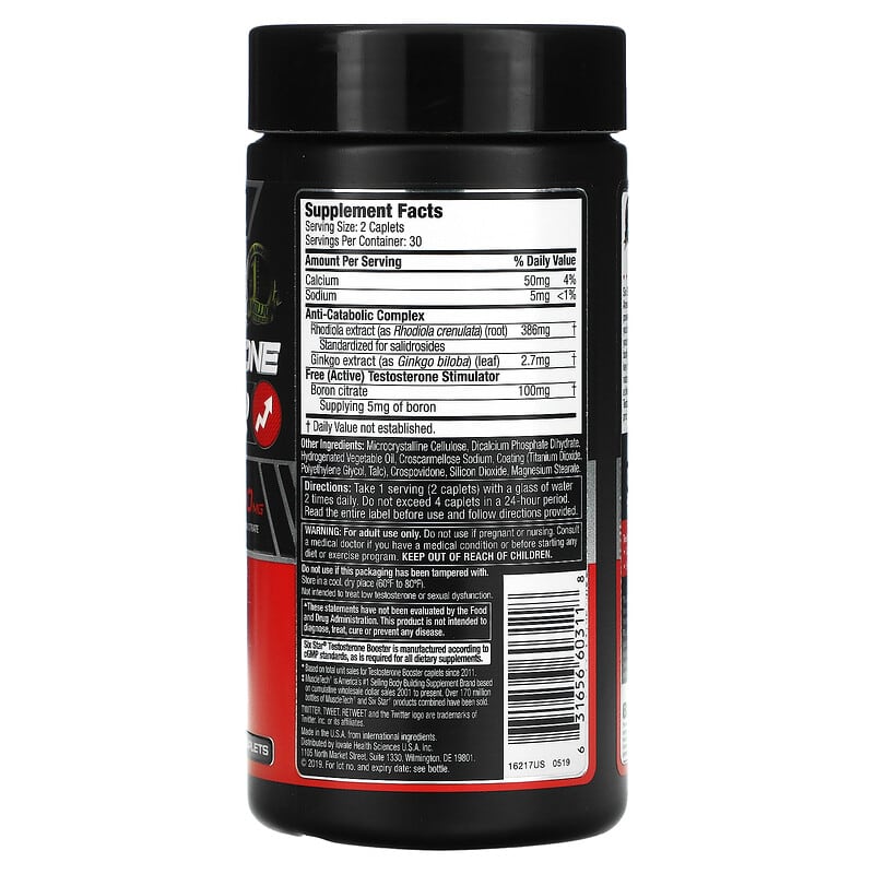 Six Star Elite Series Testosterone Booster 60 Caplets 2 Thành phần vi chất của Six Star Elite Series Testosterone Booster 60 Caplets 631656603118