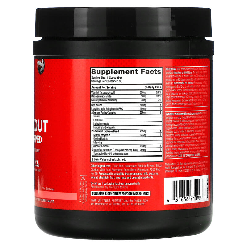 Six Star Pre-Workout Explosion Ripped Watermelon 6.01 oz (170 g) 2 Thành phần vi chất của Six Star Pre-Workout Explosion Ripped Watermelon 6.01 oz (170 g) 631656710991