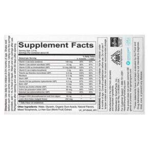 Thành phần vi chất của SmartyPants Baby Multi & DHA Ages 6-24 Months 1 fl oz (30 ml) 817053022299