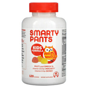 Thực phẩm chức năng SmartyPants Kids Formula Multi and Omega 3s Strawberry Banana Orange and Lemon 120 Gummies 851356004019