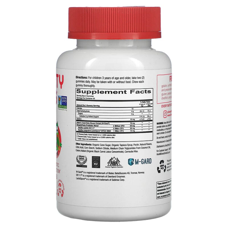 SmartyPants Kids Prebiotic and Probiotic Immunity Formula Strawberry Creme 2 Billion CFU 60 Gummies 2 Thành phần vi chất của SmartyPants Kids Prebiotic and Probiotic Immunity Formula Strawberry Creme 2 Billion CFU 60 Gummies 817053020059