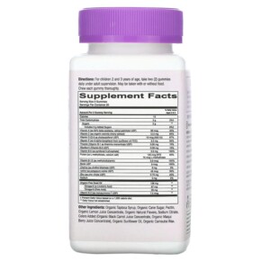 Thành phần vi chất của SmartyPants Organics Toddler Formula Cherry and Mixed Berry 60 Vegetarian Gummies 817053020875