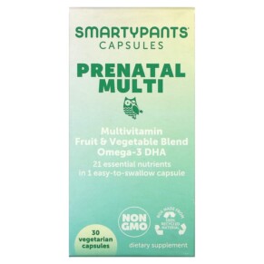 Thực phẩm chức năng SmartyPants Prenatal Multi 30 Vegetarian Capsules 817053023227