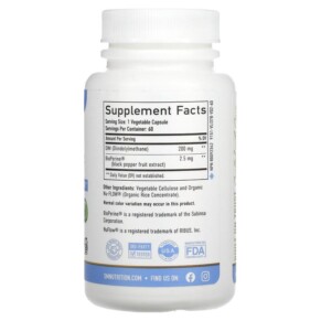 Thành phần vi chất của SMNutrition DIM + BioPerine 200 mg 60 Capsules 850005458005