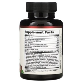 Thành phần vi chất của Snap Supplements Blood Sugar Blend 60 Capsules 850039253096