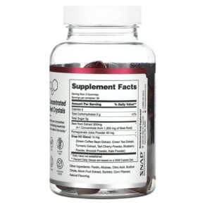Thành phần vi chất của Snap Supplements Nitric Oxide Gummies Sugar-Free 60 Gummies 850039253317