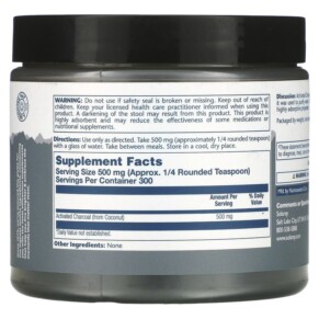 Thành phần vi chất của Solaray Activated Charcoal Powder 500 mg 5.3 oz (150 g) 076280426083