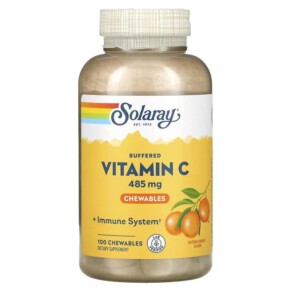 Thực phẩm chức năng Solaray Buffered Vitamin C Chewable Natural Orange 485 mg 100 Chewables 076280449051