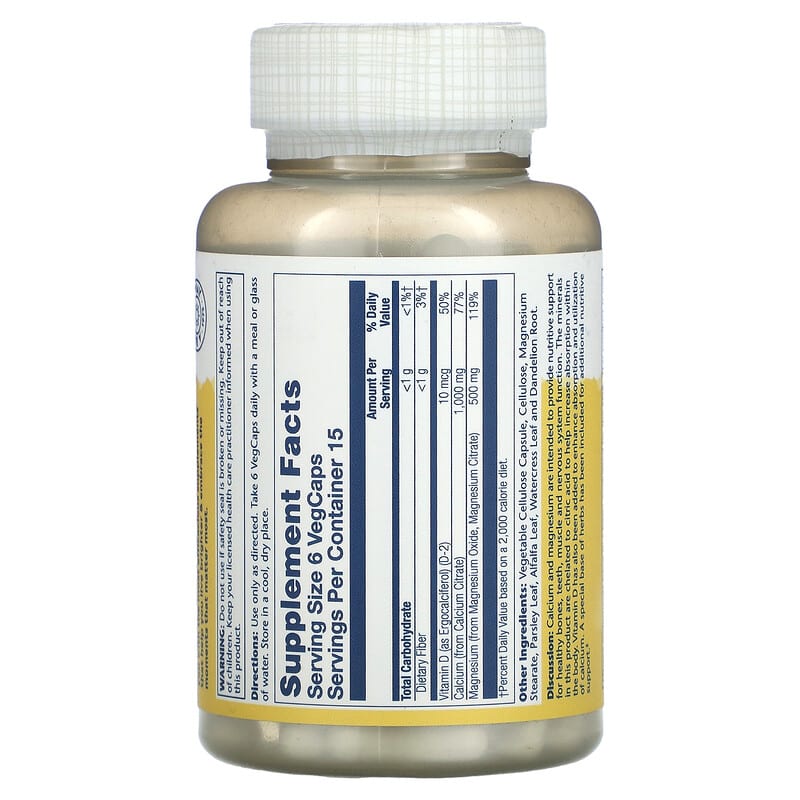 Solaray Cal-Mag Citrate with Vitamin D-2 2:1 Ratio 90 VegCaps 2 Thành phần vi chất của Solaray Cal-Mag Citrate with Vitamin D-2 2:1 Ratio 90 VegCaps 076280045260