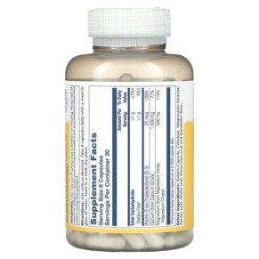 Thành phần vi chất của Solaray Cal-Mag Citrate with Vitamin D-3 2:1 Ratio 180 Capsules 076280884500