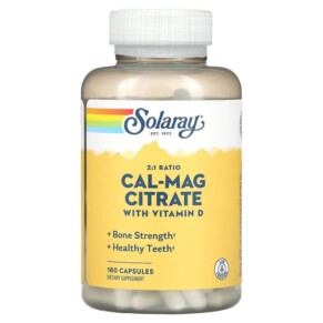 Thực phẩm chức năng Solaray Cal-Mag Citrate with Vitamin D-3 2:1 Ratio 180 Capsules 076280884500