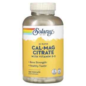 Thực phẩm chức năng Solaray Cal-Mag Citrate with Vitamin D2 2:1 Ratio 360 VegCaps 076280131758