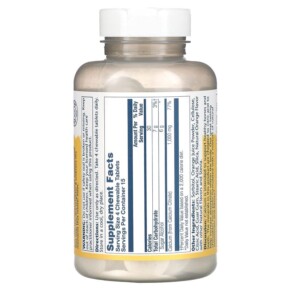 Thành phần vi chất của Solaray Calcium Citrate Natural Orange 250 mg 60 Chewables 076280045840
