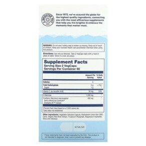 Thành phần vi chất của Solaray CranActin D-Mannose Urinary Tract Health 1.000 mg 120 VegCaps 076280633498