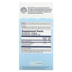 Thành phần vi chất của Solaray CranActin Urinary Tract Health 400 mg 120 VegCaps 076280008418