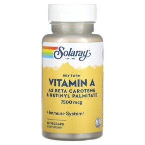 Thực phẩm chức năng Solaray Dry Form Vitamin A 7.500 mcg 60 VegCaps 076280041309