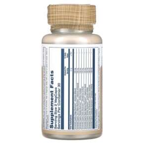Thành phần vi chất của Solaray Fermented Mushroom Complete 600 mg 60 VegCaps 076280953794