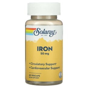 Thực phẩm chức năng Solaray Iron 50 mg 60 VegCaps 076280461053