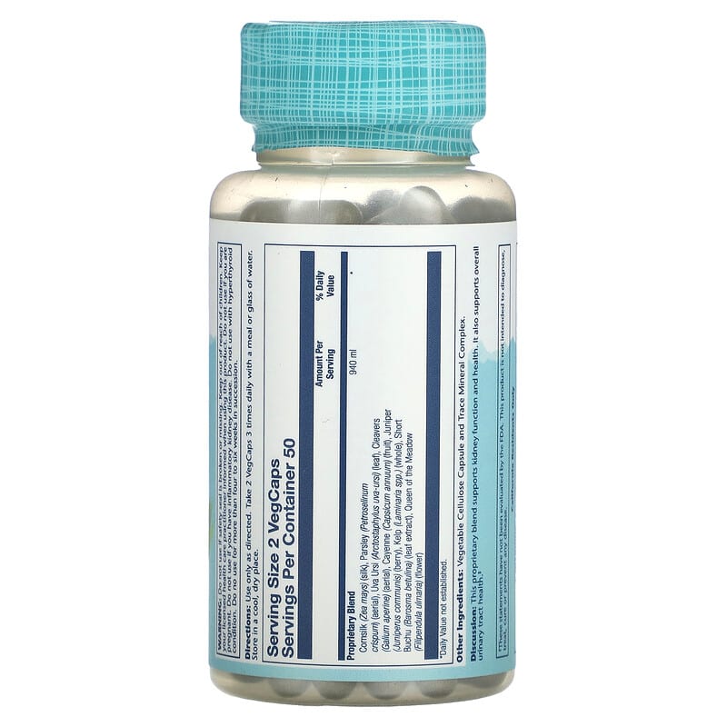 Solaray Kidney Blend SP-6 100 VegCaps 2 Thành phần vi chất của Solaray Kidney Blend SP-6 100 VegCaps 076280002607