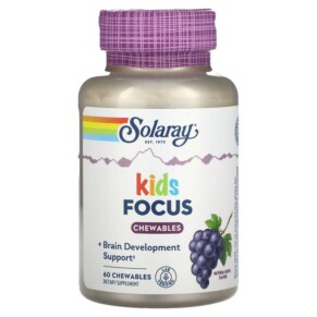 Thực phẩm chức năng Solaray Kids Focus Chewables Natural Grape 60 Chewables 076280083781