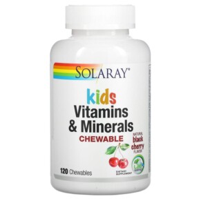 Thực phẩm chức năng Solaray Kids Vitamins & Minerals Chewable Natural Black Cherry 120 Chewables 076280047974