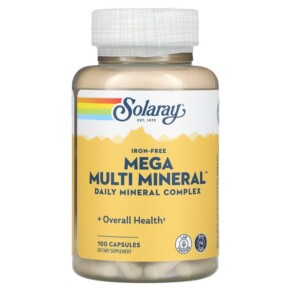 Thực phẩm chức năng Solaray Mega Multi Mineral Iron Free 100 Capsules 076280045130