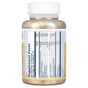 Thành phần vi chất của Solaray Mega Vitamin B-Stress Timed-Release 120 VegCaps 076280042412
