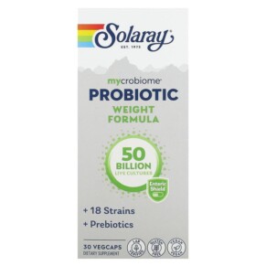 Thực phẩm chức năng Solaray Mycrobiome Probiotic Weight Formula 50 Billion 30 VegCaps 076280693034
