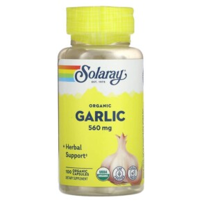 Thực phẩm chức năng Solaray Organic Garlic 560 mg 100 Organic Capsules 076280192858