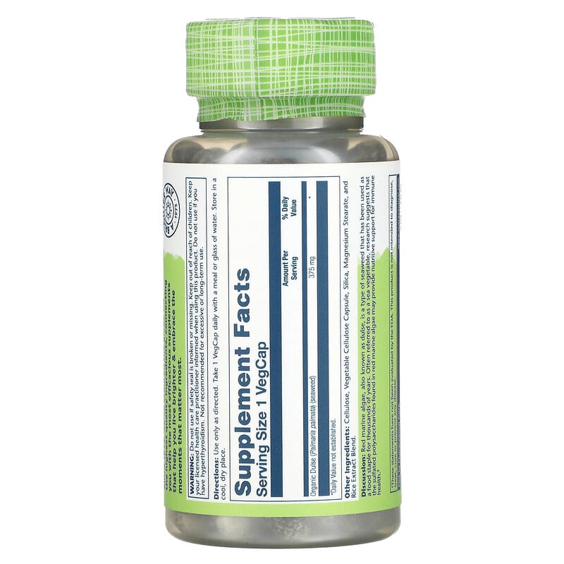 Solaray Red Marine Algae 375 mg 100 VegCaps 2 Thành phần vi chất của Solaray Red Marine Algae 375 mg 100 VegCaps 076280014815