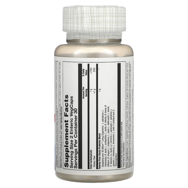 Solaray Super Multidophilus 15 Billion CFU 60 Enteric Vegcaps 2 Thành phần vi chất của Solaray Super Multidophilus 15 Billion CFU 60 Enteric Vegcaps 076280905786