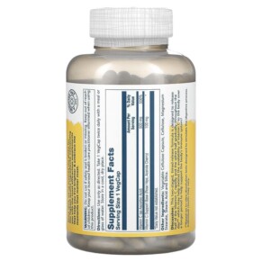 Thành phần vi chất của Solaray Timed Release Vitamin C with Rose Hips & Acerola 500 mg 250 VegCaps 076280044010