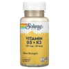Solaray Vitamin D3 + K2 60 VegCaps 4 Thực phẩm chức năng Solaray Vitamin D3 + K2 60 VegCaps 076280385847